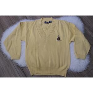 SCOTTISH ISLE BY BERNETTE Sweater V Neck Men's Medium Golf Clubs Embroidery